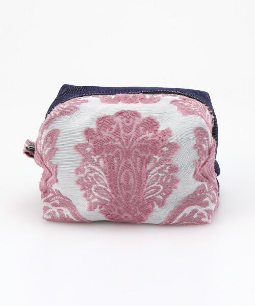 maison de F / メゾンドエフ ポーチ | Caramel pouch / pink damask × blue jeans | 詳細1