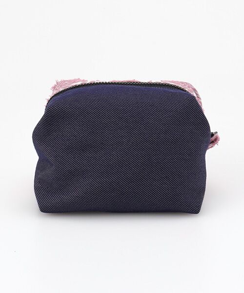 maison de F / メゾンドエフ ポーチ | Caramel pouch / pink damask × blue jeans | 詳細3