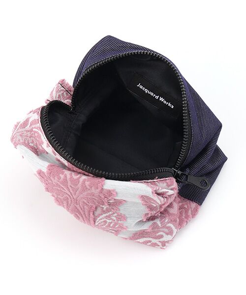 maison de F / メゾンドエフ ポーチ | Caramel pouch / pink damask × blue jeans | 詳細5