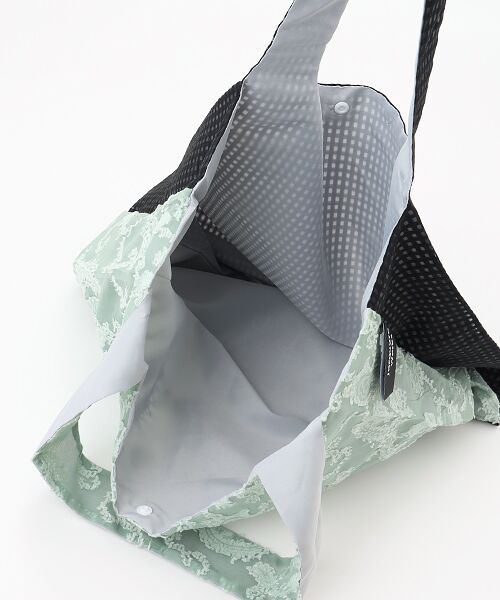 maison de F / メゾンドエフ エコバッグ | TWINS bag / ice green paisley × black check / L | 詳細2