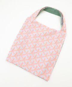 maison de F / メゾンドエフ エコバッグ | TWINS bag / pink triangle × green stripe / L
