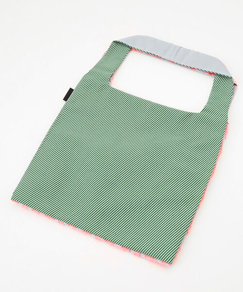 maison de F / メゾンドエフ エコバッグ | TWINS bag / pink triangle × green stripe / M | 詳細1