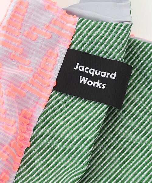 maison de F / メゾンドエフ エコバッグ | TWINS bag / pink triangle × green stripe / M | 詳細3