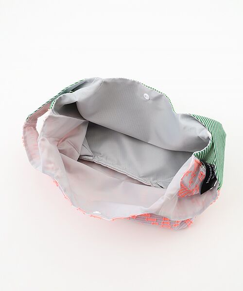 maison de F / メゾンドエフ エコバッグ | TWINS bag / pink triangle × green stripe / S | 詳細2