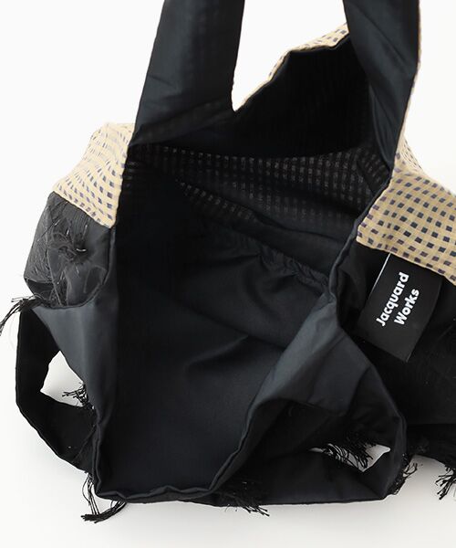 maison de F / メゾンドエフ エコバッグ | TWINS bag / black demekin × beige check / M | 詳細3