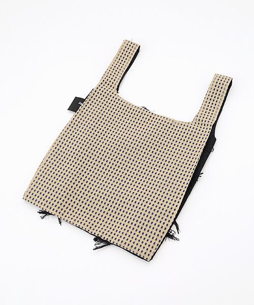 maison de F / メゾンドエフ エコバッグ | TWINS bag / black demekin × beige check / S | 詳細1