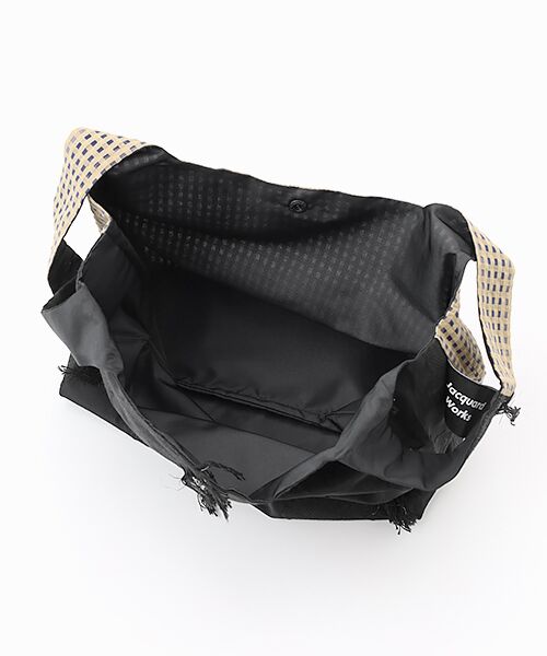 maison de F / メゾンドエフ エコバッグ | TWINS bag / black demekin × beige check / S | 詳細2