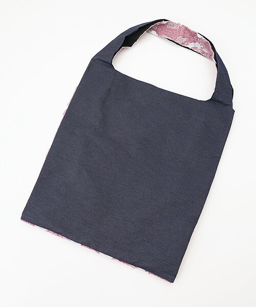 maison de F / メゾンドエフ エコバッグ | TWINS bag / pink damask × blue jeans / L | 詳細1