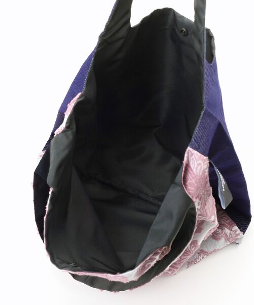 maison de F / メゾンドエフ エコバッグ | TWINS bag / pink damask × blue jeans / M | 詳細2