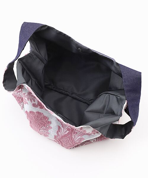 maison de F / メゾンドエフ エコバッグ | TWINS bag / pink damask × blue jeans / S | 詳細2