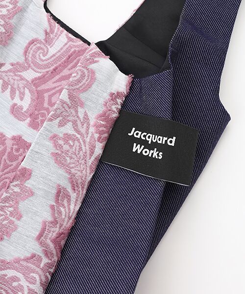 maison de F / メゾンドエフ エコバッグ | TWINS bag / pink damask × blue jeans / S | 詳細3