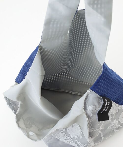 maison de F / メゾンドエフ エコバッグ | TWINS bag / ice gray paisley × blue check / M | 詳細2