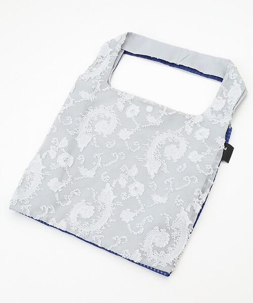 maison de F / メゾンドエフ エコバッグ | TWINS bag / ice gray paisley × blue check / M（ブルー）
