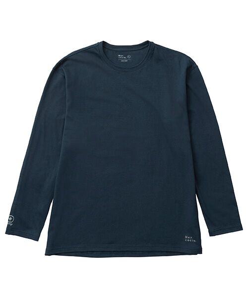 maison de F/メゾンドエフ 練り込み和紙長袖Tシャツ N(ネイビー) L maison de F/メゾンドエフ 練り込み和紙長袖Tシャツ N(ネイビー) L