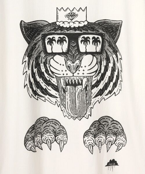 maison de F / メゾンドエフ Tシャツ | 【モルガ】GOTS ORGANIC TEE SEW by EIJI ゴッツ認証白クルーネックプリントTシャツ | 詳細1