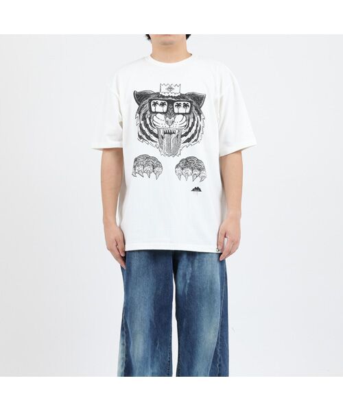 maison de F / メゾンドエフ Tシャツ | 【モルガ】GOTS ORGANIC TEE SEW by EIJI ゴッツ認証白クルーネックプリントTシャツ | 詳細2
