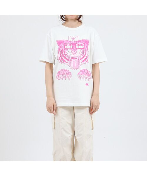 maison de F / メゾンドエフ Tシャツ | 【モルガ】GOTS ORGANIC TEE SEW by EIJI ゴッツ認証白クルーネックプリントTシャツ | 詳細5