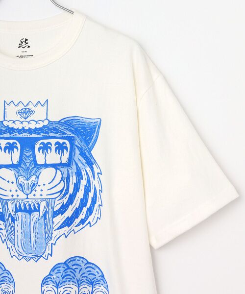 maison de F / メゾンドエフ Tシャツ | 【モルガ】GOTS ORGANIC TEE SEW by EIJI ゴッツ認証白クルーネックプリントTシャツ | 詳細7