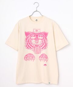 【モルガ】GOTS ORGANIC TEE SEW by EIJI ゴッツ認証キナリクルーネックプリントTシャツ