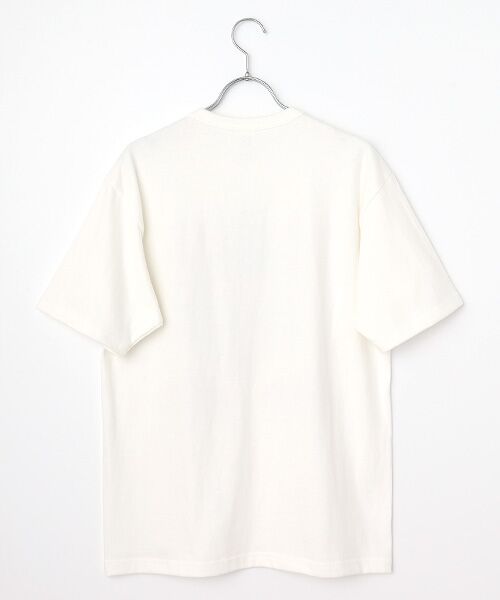 maison de F / メゾンドエフ Tシャツ | 【モルガ】GOTS ORGANIC TEE SEW by EIJI ゴッツ認証白クルーネックプ３版プリントTシャツ | 詳細1