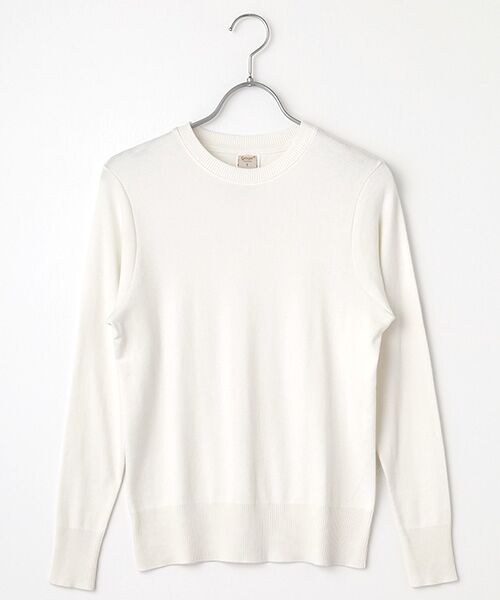 maison de F / メゾンドエフ ニット・セーター | FRAGORA　クルーネックジャストフィットニットソー（Bianco）