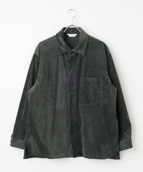 maison de F / メゾンドエフ ブルゾン | Corduroy shirt jacket(BL02253)(BLUE CHARCOAL)