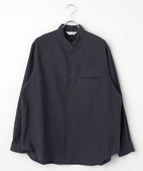 maison de F / メゾンドエフ シャツ・ブラウス | Silk nep twill shirt(SH02253)(BLACK NAVY)