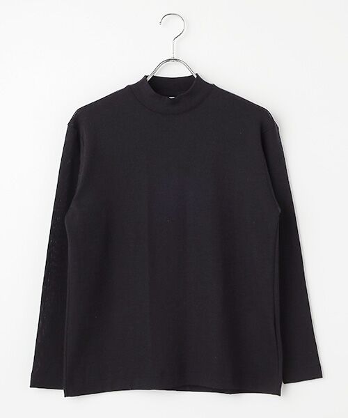 maison de F/メゾンドエフ PROCIONE クルーネックベーシックフィットウール&シルク混ニットソー nero 4 maison de F/メゾンドエフ PROCIONE クルーネックベーシックフィットウール&シルク混ニットソー nero 4