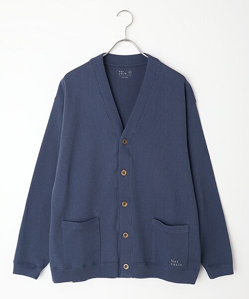 maison de F / メゾンドエフ カーディガン・ボレロ | 【ユニセックス】ハトムギ練り込みエイトロックスムース カーディガン（N(ネイビー)）