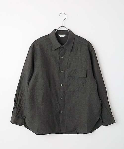 maison de F / メゾンドエフ シャツ・ブラウス | ウールリネンシャツ（SH03254）（CHARCOAL）