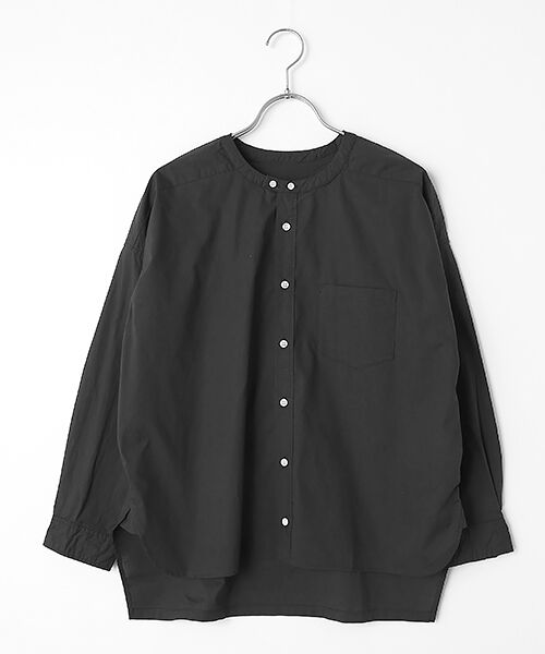 maison de F / メゾンドエフ シャツ・ブラウス | タイプライター/ストライプ　バーバーワーキングシャツ（クロ）