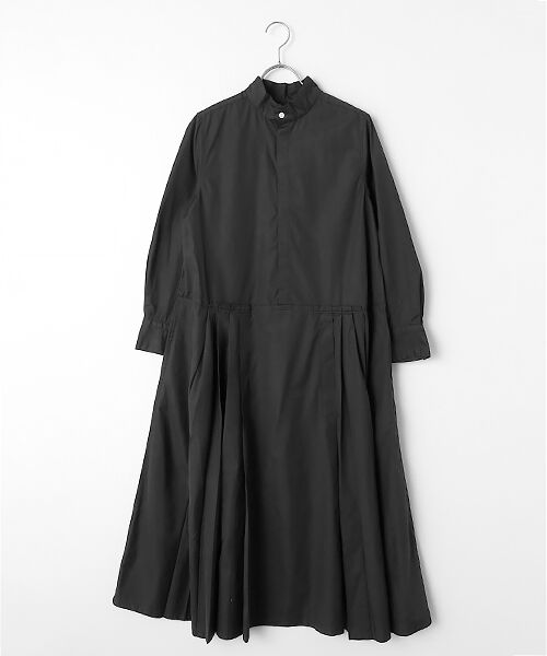 maison de F / メゾンドエフ ロング・マキシ丈ワンピース | ブロード/ソフトデニム/ストライプ　ホスピタルワンピース（クロ）