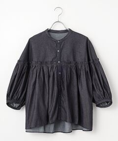 maison de F / メゾンドエフ シャツ・ブラウス | 5.4ozデニム バンドカラーブラウス