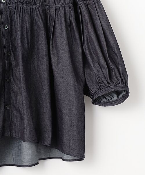 maison de F / メゾンドエフ シャツ・ブラウス | 5.4ozデニム バンドカラーブラウス | 詳細3