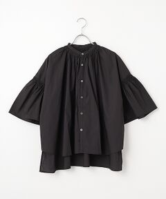 maison de F / メゾンドエフ シャツ・ブラウス | ナチュラルタイプライターフレアスリーブシャーリングブラウス