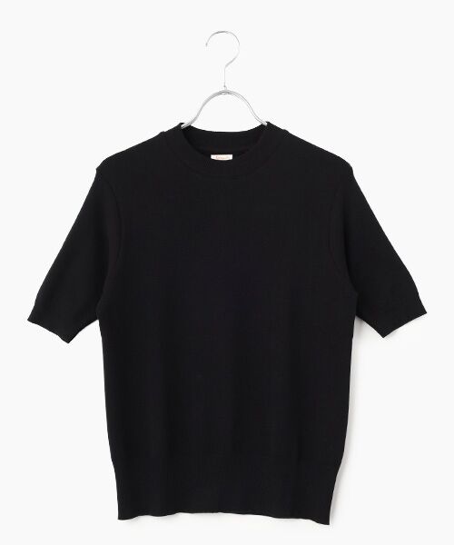 maison de F / メゾンドエフ ニット・セーター | ARGENTO　5分袖ニットソー（nero）