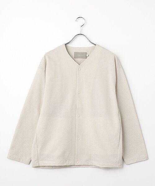 maison de F / メゾンドエフ カーディガン・ボレロ | SEERSUCKER SNAP BUTTON CARDIGAN（beige）