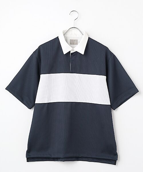 maison de F / メゾンドエフ シャツ・ブラウス | HIGH GAUGE KNIT RUGBY SHIRT（navy）