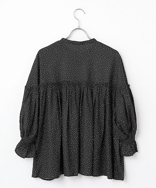 maison de F / メゾンドエフ シャツ・ブラウス | ドットプリント　バンドカラーギャザーブラウス | 詳細2