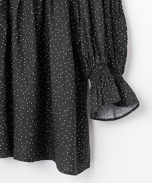 maison de F / メゾンドエフ シャツ・ブラウス | ドットプリント　バンドカラーギャザーブラウス | 詳細4