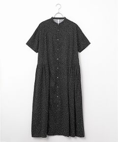 maison de F / メゾンドエフ ロング・マキシ丈ワンピース | ドットプリント　バンドカラーワンピース