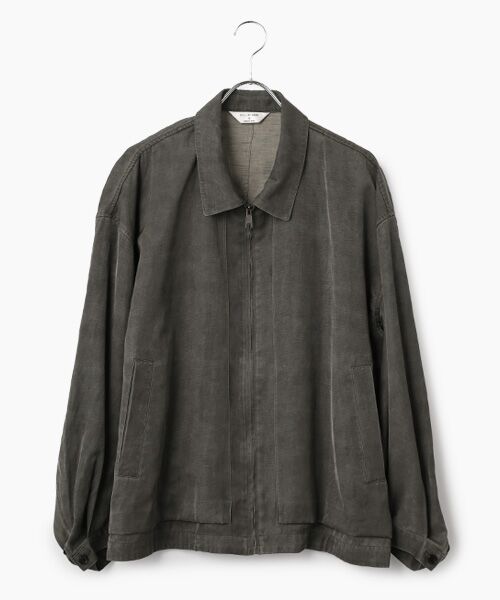 maison de F / メゾンドエフ ブルゾン | Pigment print zip up blouson(BL05261)（dusty grey）