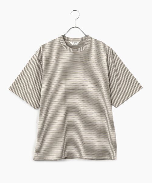 maison de F / メゾンドエフ Tシャツ | Striped t-shirt（CS03261）（beigewhite）