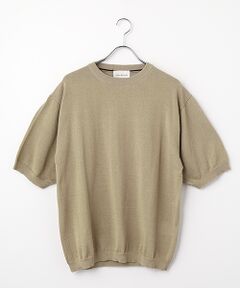 maison de F / メゾンドエフ ニット・セーター | Half sleeve knit t-shirt（KN02261）