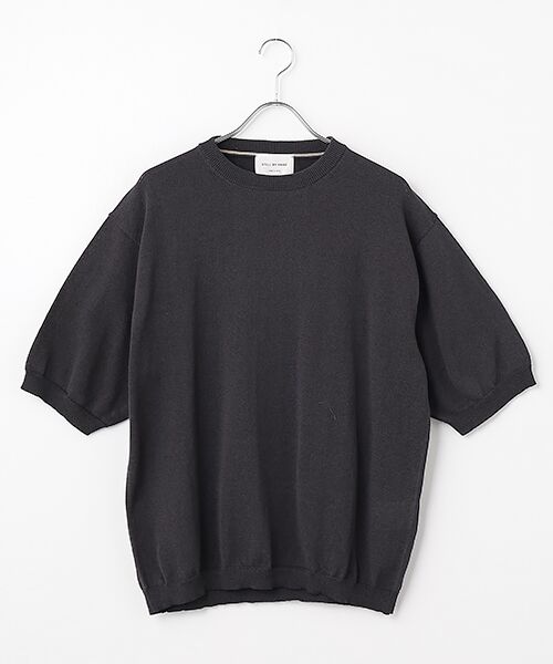 maison de F / メゾンドエフ ニット・セーター | Half sleeve knit t-shirt（KN02261）（Ink black）