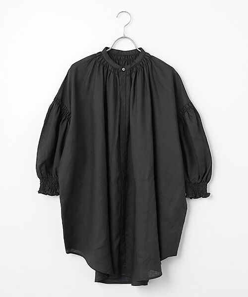 maison de F / メゾンドエフ シャツ・ブラウス | フレンチリネン　トリプルシャーリングブラウス（001クロ）