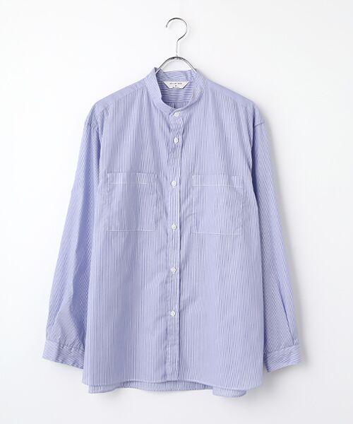 maison de F / メゾンドエフ シャツ・ブラウス | バンドカラーシャツ（SH10262）（sax blue）