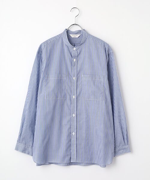 maison de F / メゾンドエフ シャツ・ブラウス | バンドカラーシャツ（SH10262）（navy ）