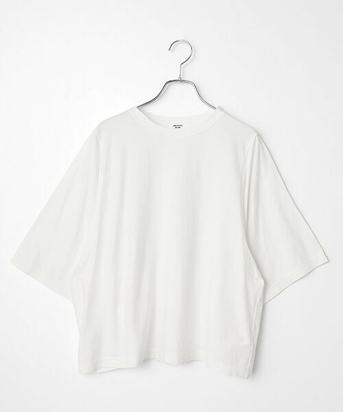 maison de F / メゾンドエフ Tシャツ | COOL強撚天竺　BIGスリーブTシャツ（010シロ）