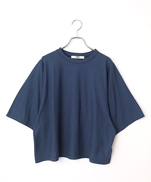 maison de F / メゾンドエフ Tシャツ | COOL強撚天竺　BIGスリーブTシャツ（040ネイビー）